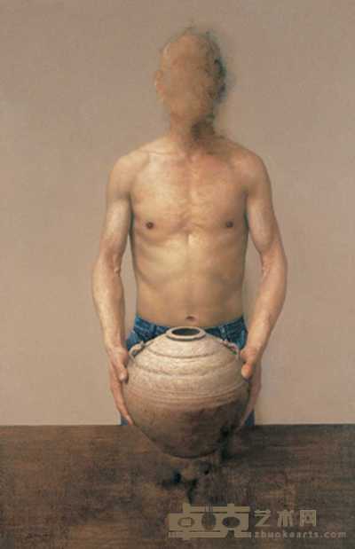殷雄 2003年作 持陶器的人 167×120cm
